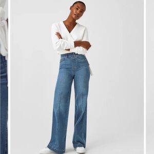 Spanx seamed front wide-leg pants